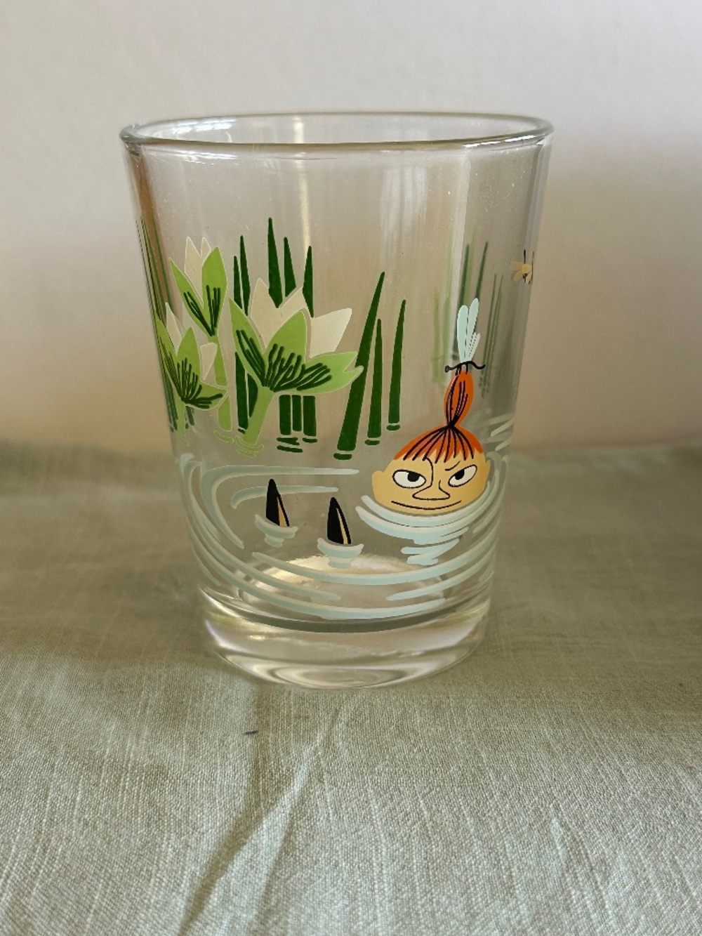 NEW Moomin Arabia "Little My" glass tumbler, Iittalia, HTF retired style